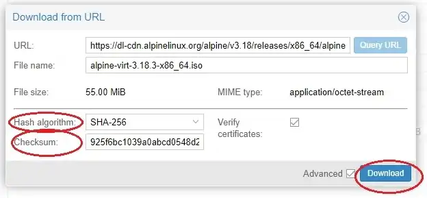 Select hash algorithm