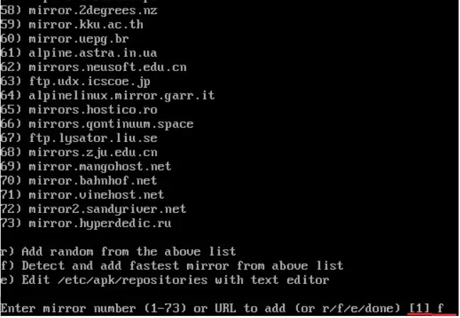 Set network repository mirror