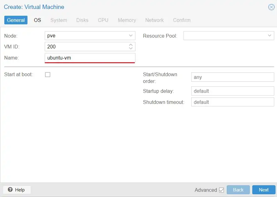 Configure VM