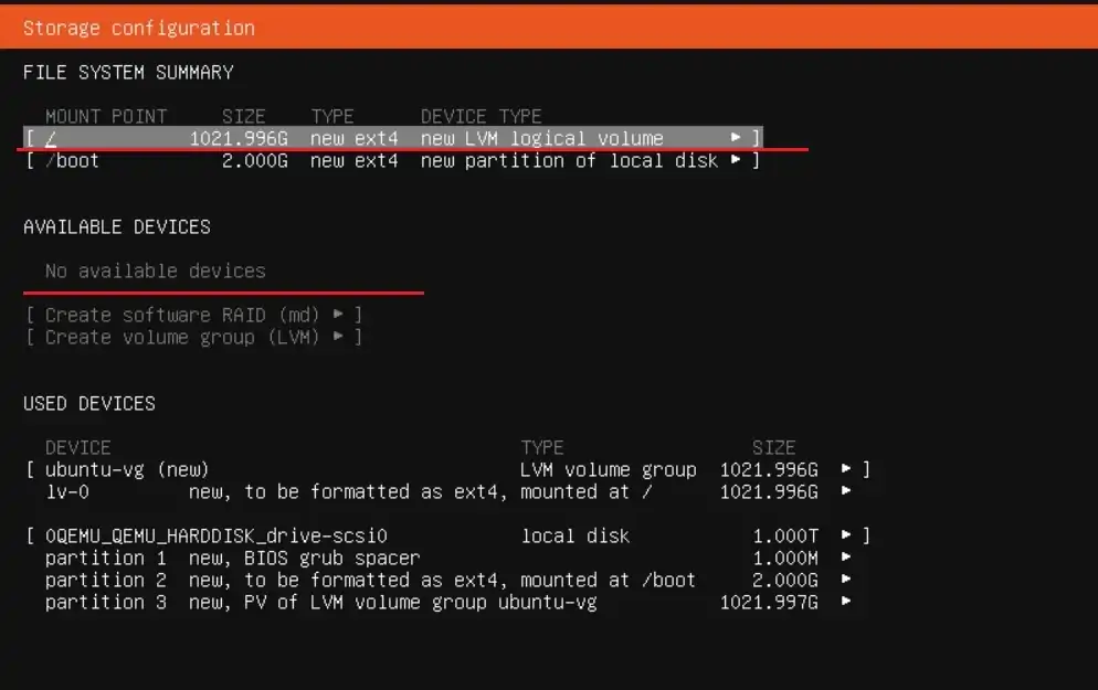 All drive space is used by OS