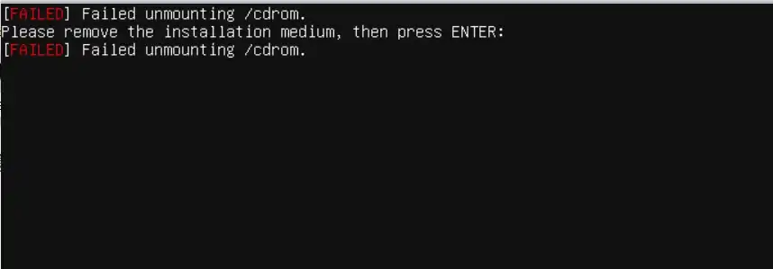 Error: Failed unmounting /cdrom